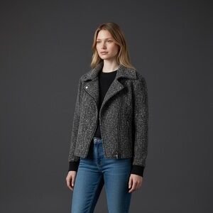 Splendid Speckled Gray Moto Jacket. Size S